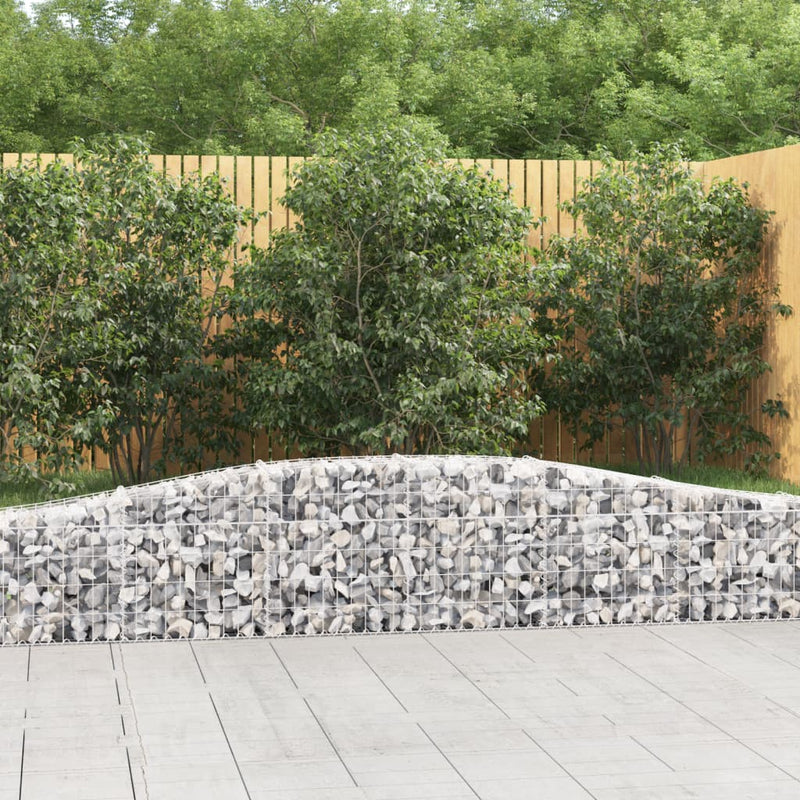vidaXL 7 db íves horganyzott vas gabion kosár 400x30x40/60 cm