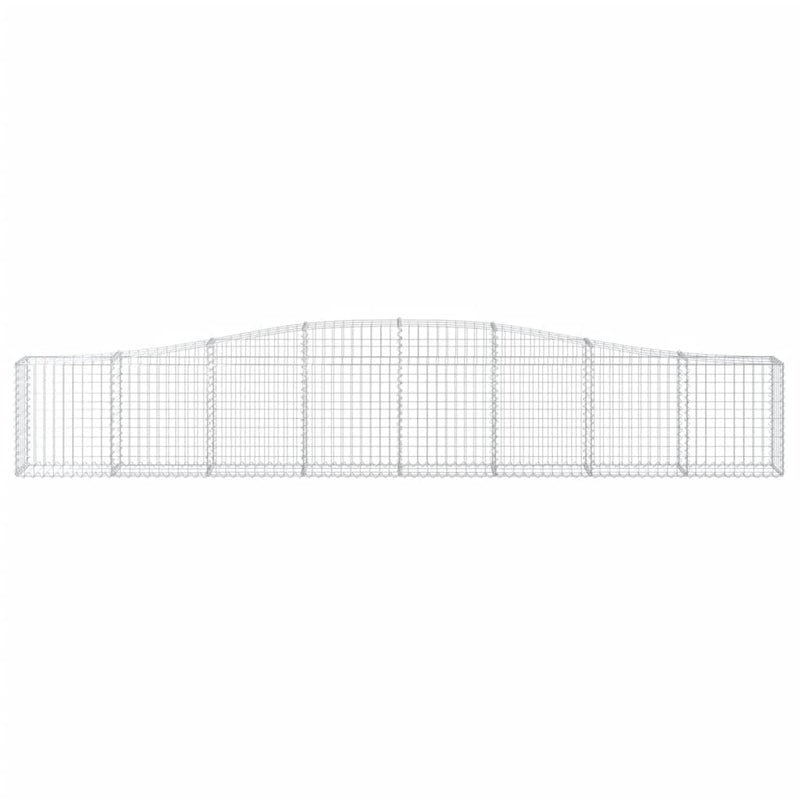 vidaXL 2 db íves horganyzott vas gabion kosár 400x30x60/80 cm
