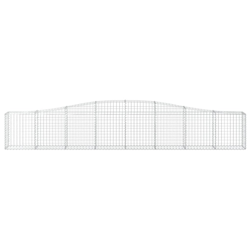 vidaXL 3 db íves horganyzott vas gabion kosár 400x30x60/80 cm