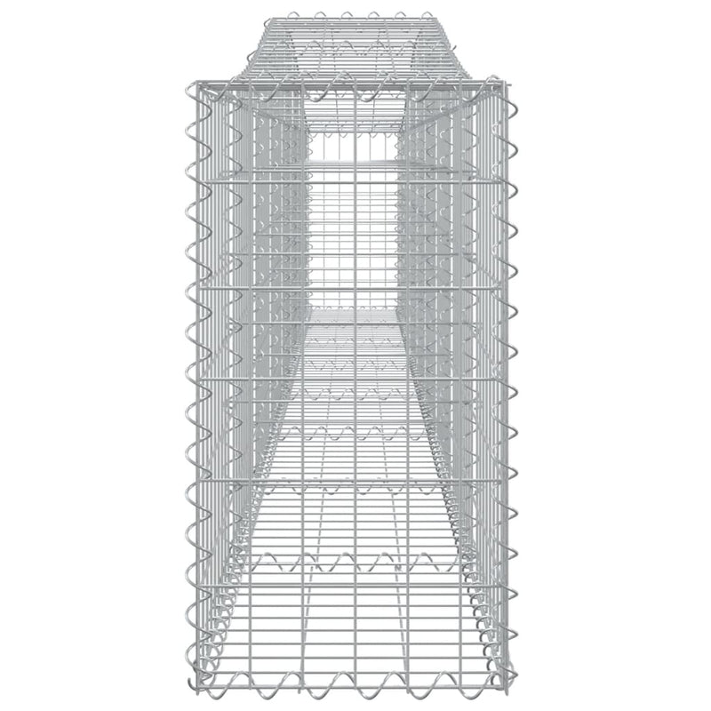 vidaXL 3 db íves horganyzott vas gabion kosár 400x30x60/80 cm
