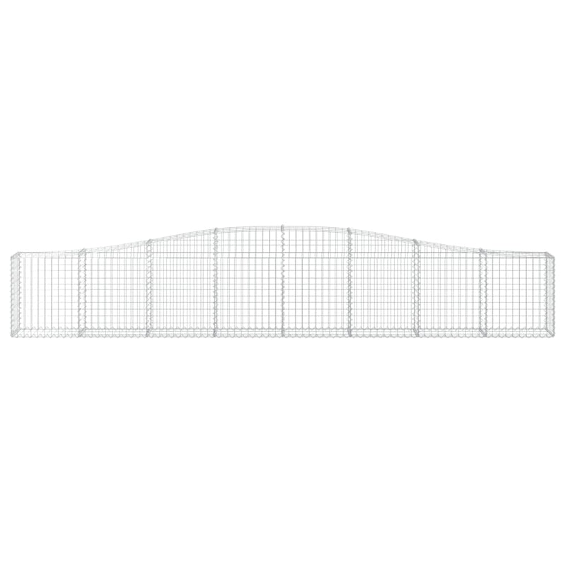 vidaXL 4 db íves horganyzott vas gabion kosár 400x30x60/80 cm