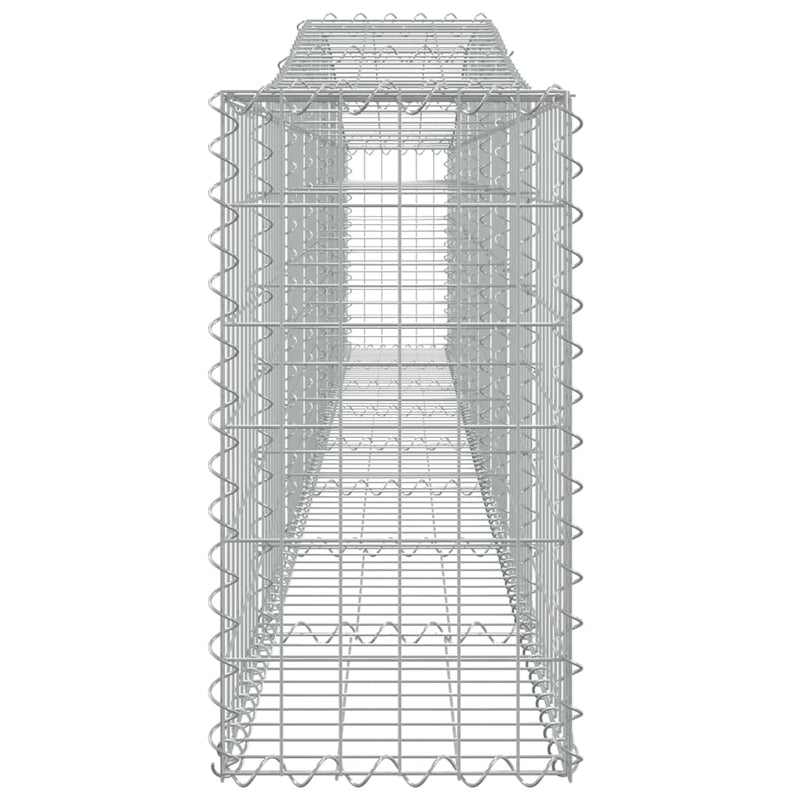 vidaXL 4 db íves horganyzott vas gabion kosár 400x30x60/80 cm