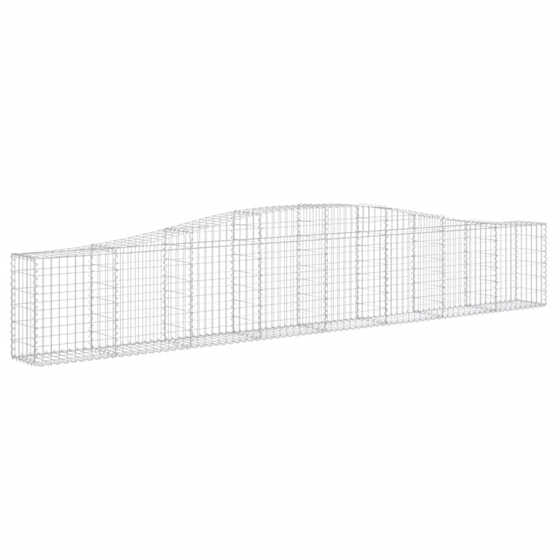 vidaXL 9 db íves horganyzott vas gabion kosár 400x30x60/80 cm