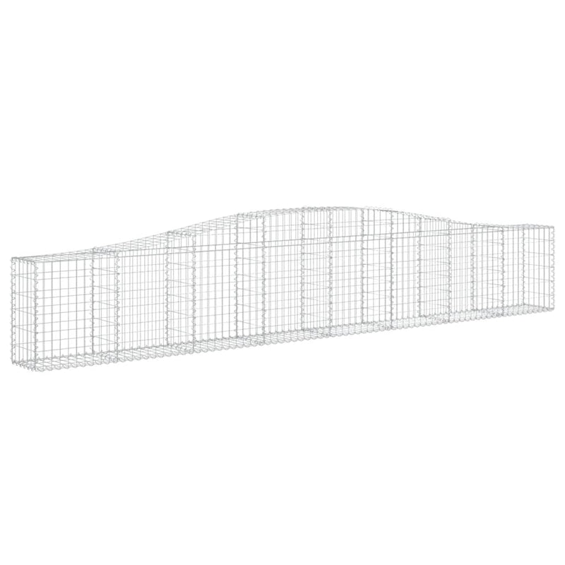 vidaXL 15 db íves horganyzott vas gabion kosár 400x30x60/80 cm