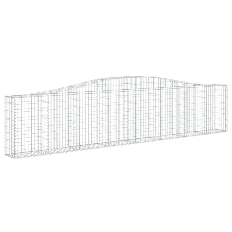 vidaXL 2 db íves horganyzott vas gabion kosár 400x30x80/100 cm