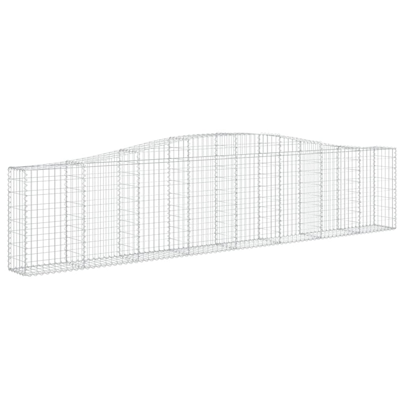 vidaXL 5 db íves horganyzott vas gabion kosár 400x30x80/100 cm