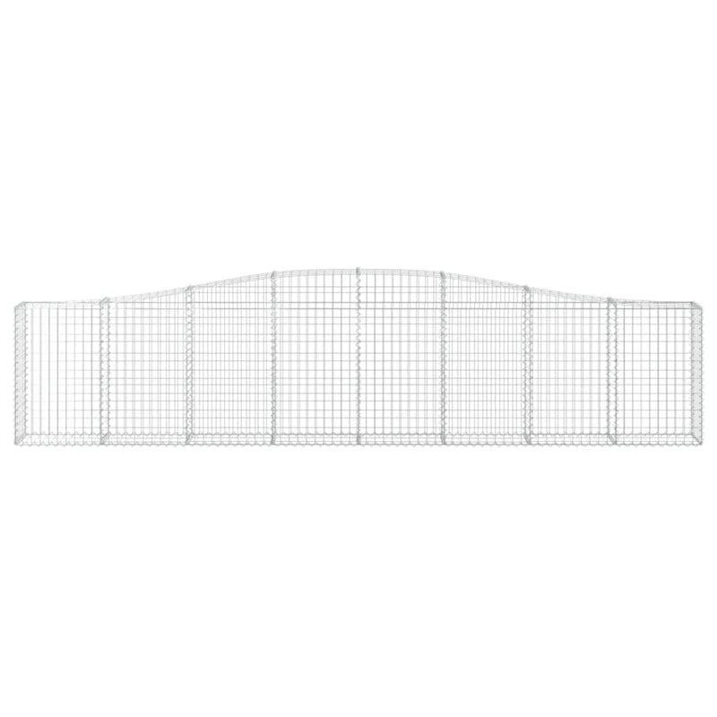 vidaXL 6 db íves horganyzott vas gabion kosár 400x30x80/100 cm