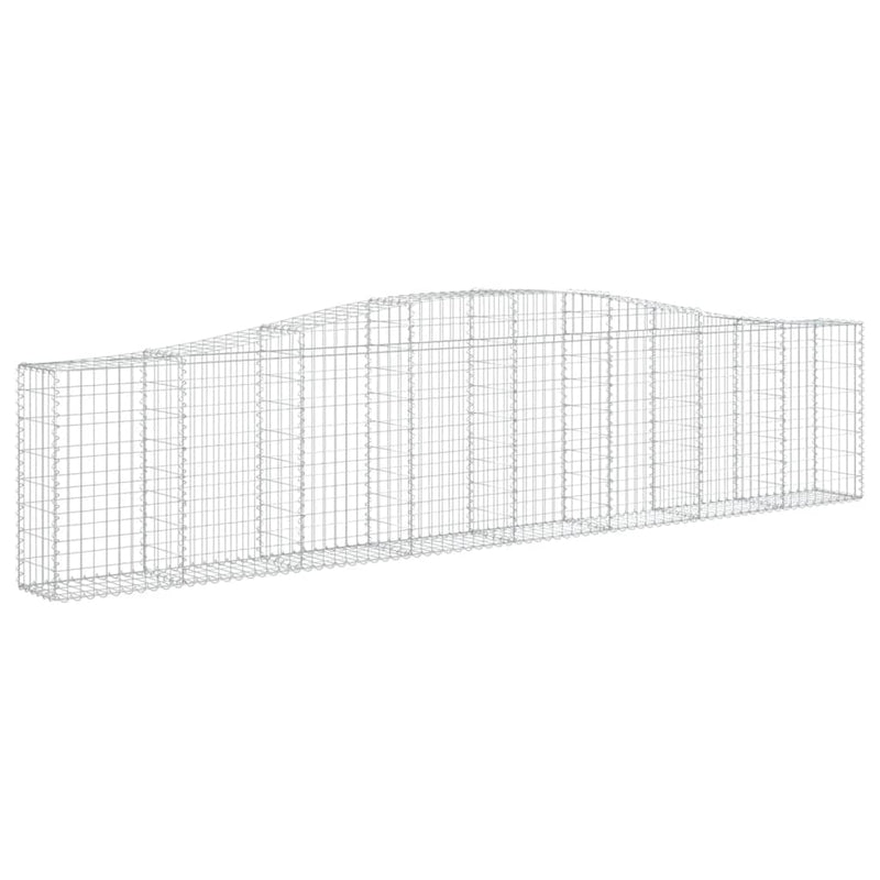 vidaXL 7 db íves horganyzott vas gabion kosár 400x30x80/100 cm