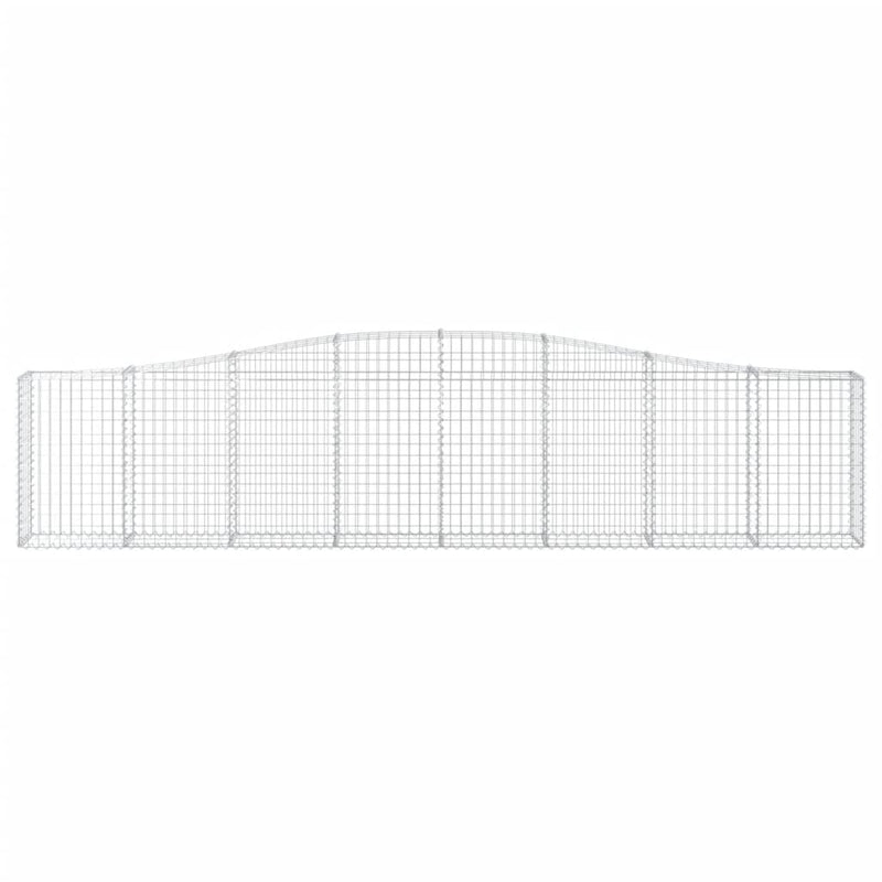 vidaXL 8 db íves horganyzott vas gabion kosár 400x30x80/100 cm