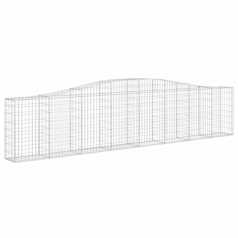 vidaXL 10 db íves horganyzott vas gabion kosár 400x30x80/100 cm