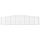 vidaXL 10 db íves horganyzott vas gabion kosár 400x30x80/100 cm