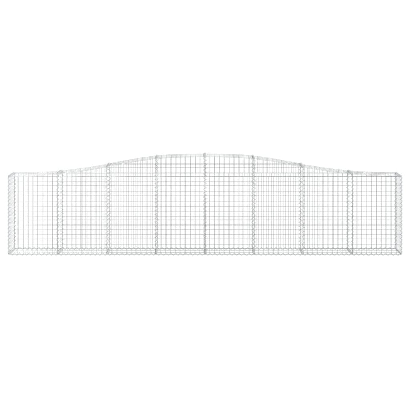 vidaXL 10 db íves horganyzott vas gabion kosár 400x30x80/100 cm