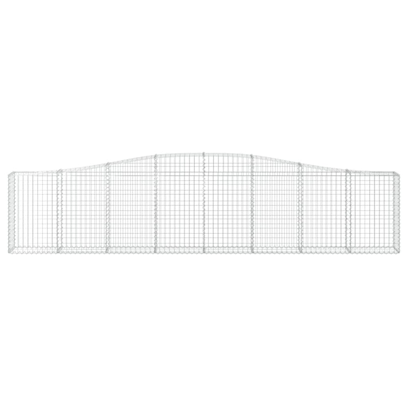 vidaXL 20 db íves horganyzott vas gabion kosár 400x30x80/100 cm