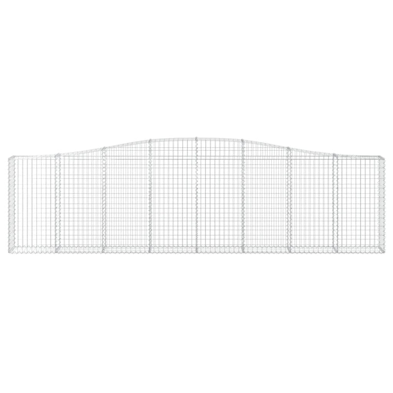 vidaXL 3 db íves horganyzott vas gabion kosár 400x30x100/120 cm