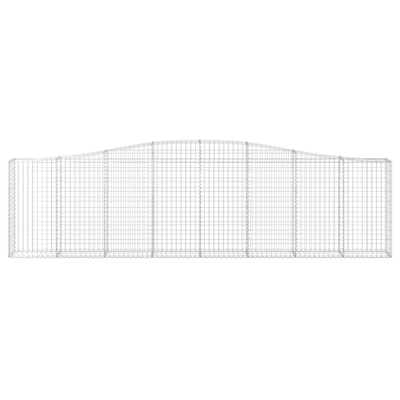 vidaXL 15 db íves horganyzott vas gabion kosár 400x30x100/120 cm