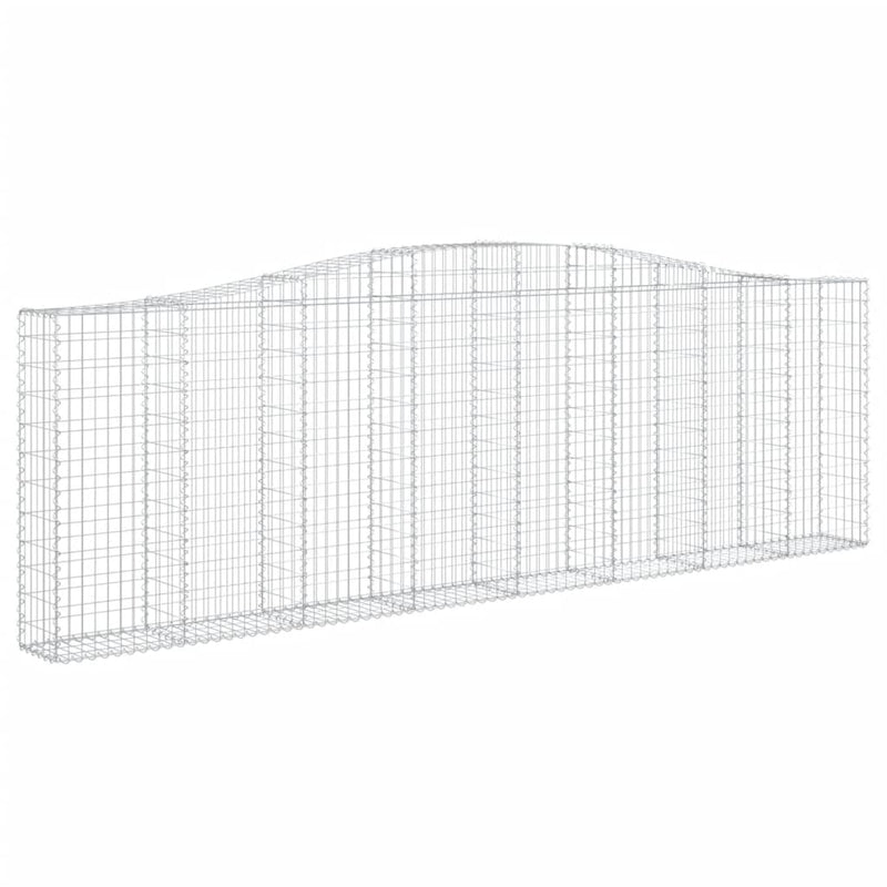 vidaXL 5 db íves horganyzott vas gabion kosár 400x30x120/140 cm