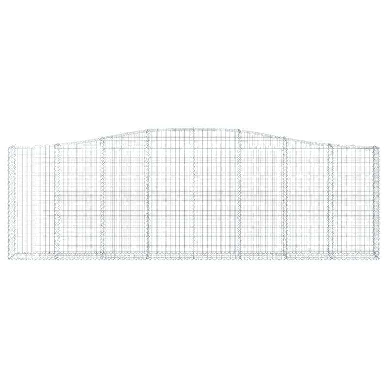vidaXL 7 db íves horganyzott vas gabion kosár 400x30x120/140 cm