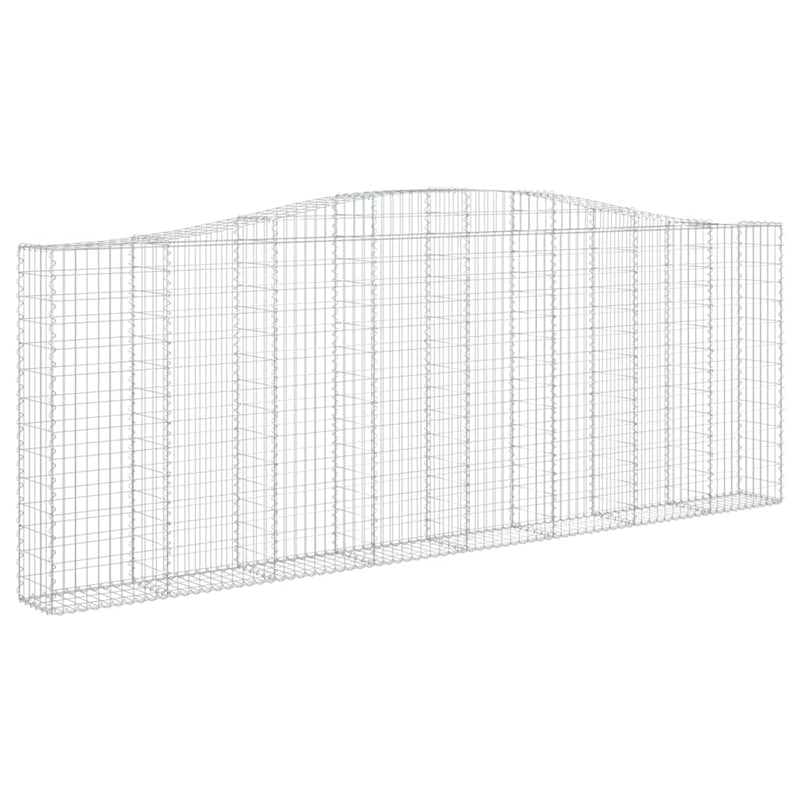 vidaXL 4 db íves horganyzott vas gabion kosár 400x30x140/160 cm