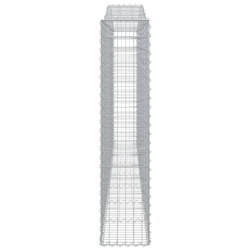 vidaXL 4 db íves horganyzott vas gabion kosár 400x30x140/160 cm