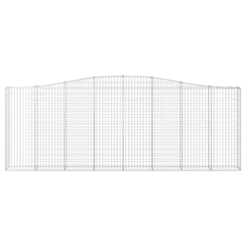vidaXL 7 db íves horganyzott vas gabion kosár 400x30x140/160 cm