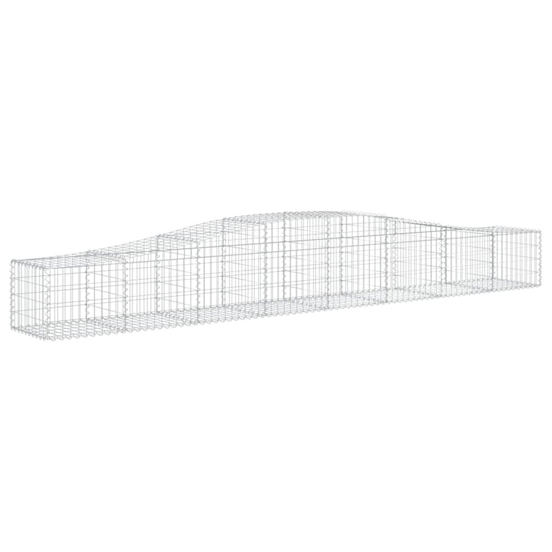 vidaXL 2 db íves horganyzott vas gabion kosár 400x50x40/60 cm