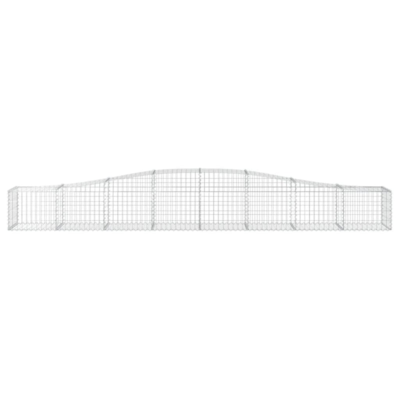 vidaXL 2 db íves horganyzott vas gabion kosár 400x50x40/60 cm