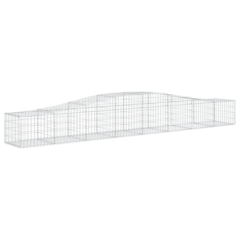 vidaXL 3 db íves horganyzott vas gabion kosár 400x50x40/60 cm
