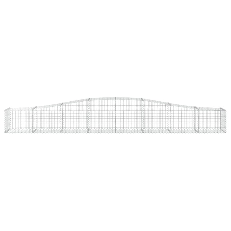 vidaXL 3 db íves horganyzott vas gabion kosár 400x50x40/60 cm