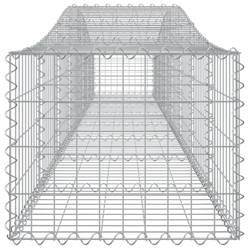 vidaXL 4 db íves horganyzott vas gabion kosár 400x50x40/60 cm