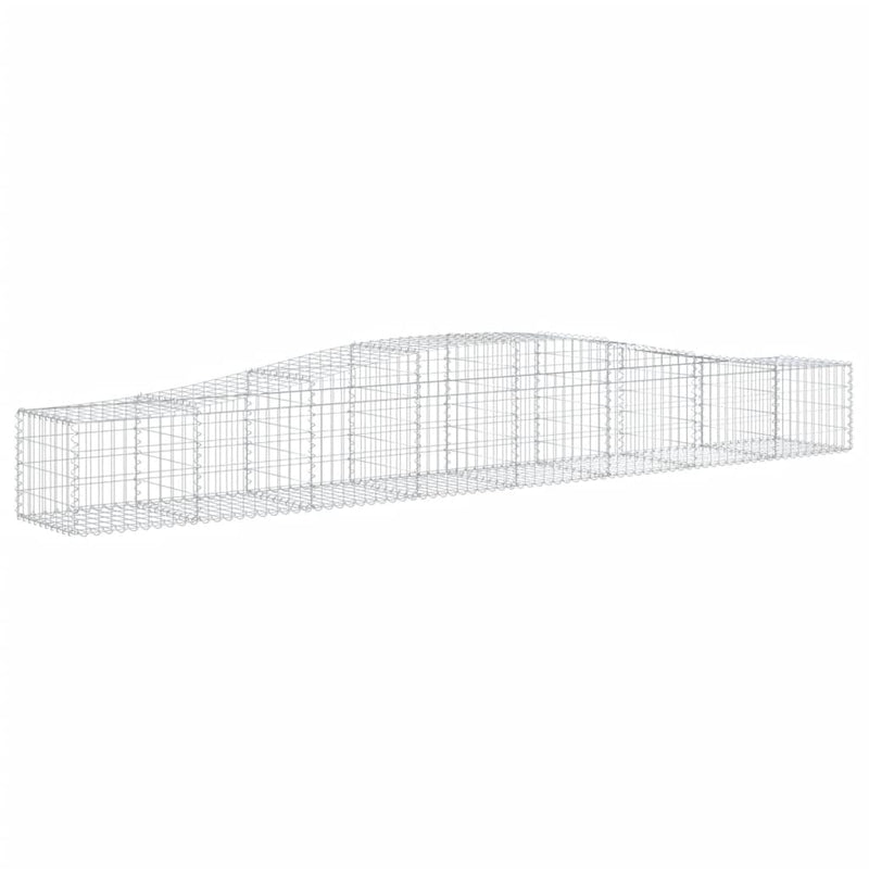 vidaXL 7 db íves horganyzott vas gabion kosár 400x50x40/60 cm