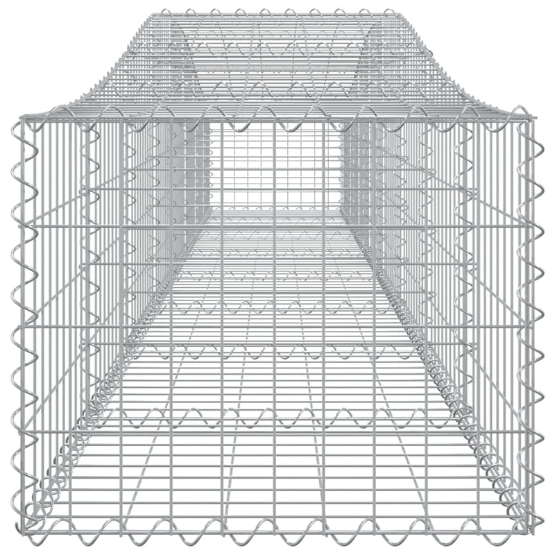 vidaXL 7 db íves horganyzott vas gabion kosár 400x50x40/60 cm