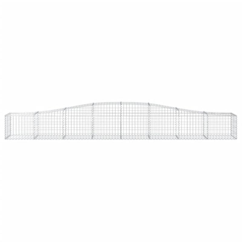 vidaXL 9 db íves horganyzott vas gabion kosár 400x50x40/60 cm