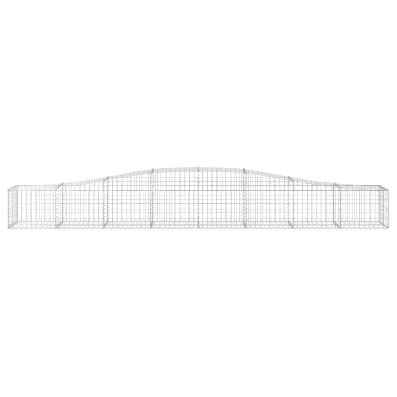 vidaXL 10 db íves horganyzott vas gabion kosár 400x50x40/60 cm