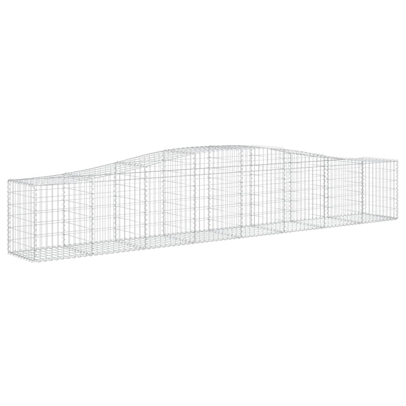 vidaXL 2 db íves horganyzott vas gabion kosár 400x50x60/80 cm