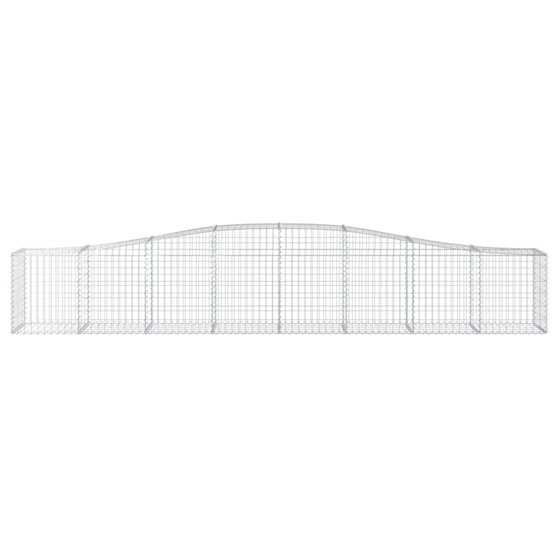 vidaXL 3 db íves horganyzott vas gabion kosár 400x50x60/80 cm
