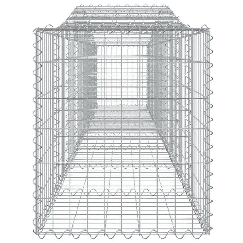 vidaXL 4 db íves horganyzott vas gabion kosár 400x50x60/80 cm