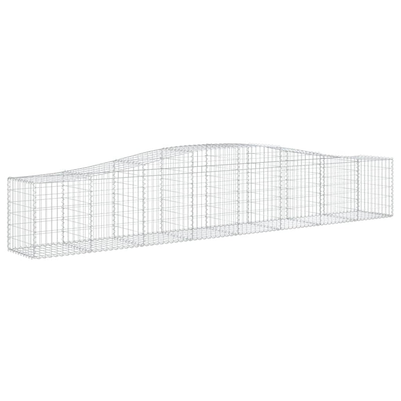 vidaXL 6 db íves horganyzott vas gabion kosár 400x50x60/80 cm