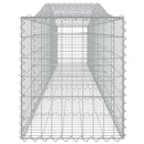 vidaXL 10 db íves horganyzott vas gabion kosár 400x50x60/80 cm