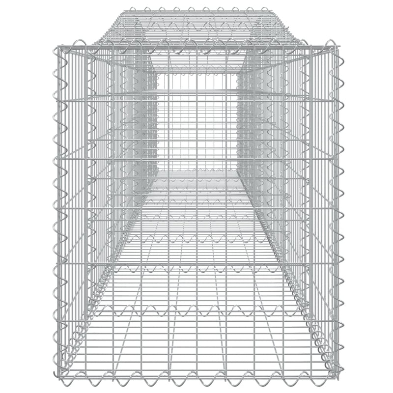 vidaXL 10 db íves horganyzott vas gabion kosár 400x50x60/80 cm
