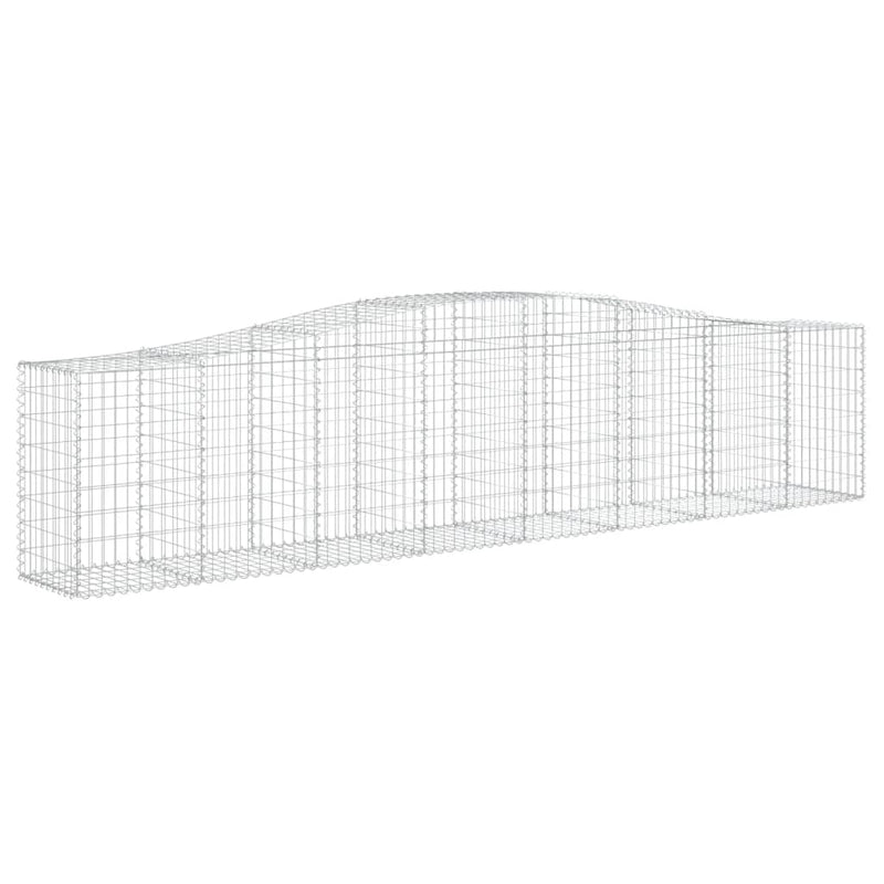 vidaXL 4 db íves horganyzott vas gabion kosár 400x50x80/100 cm