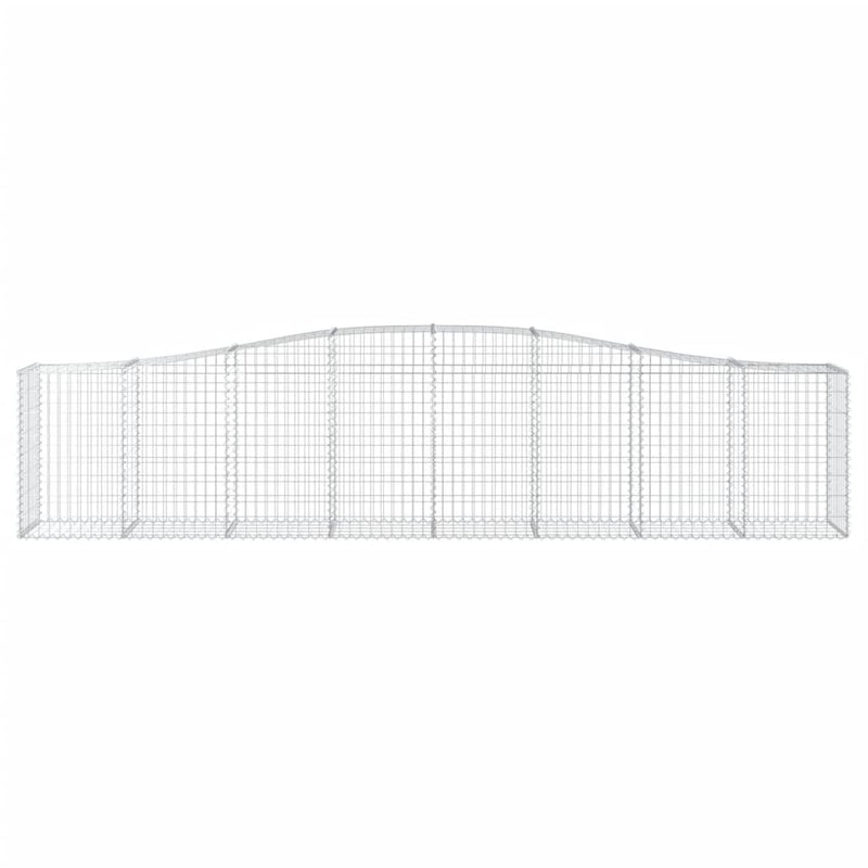 vidaXL 4 db íves horganyzott vas gabion kosár 400x50x80/100 cm