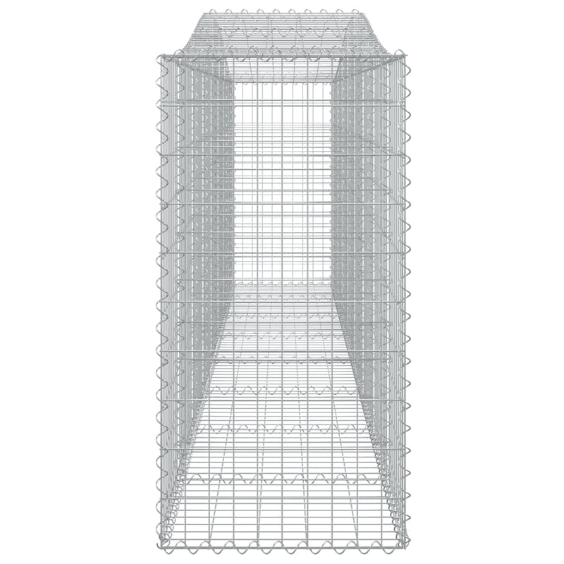 vidaXL 2 db íves horganyzott vas gabion kosár 400x50x100/120 cm