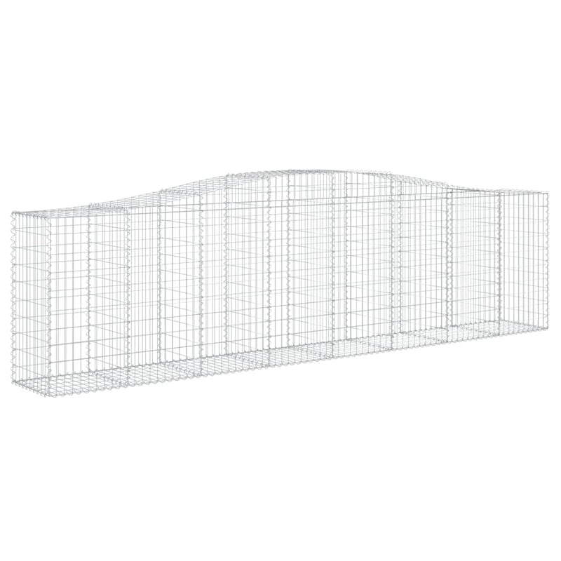 vidaXL 4 db íves horganyzott vas gabion kosár 400x50x100/120 cm