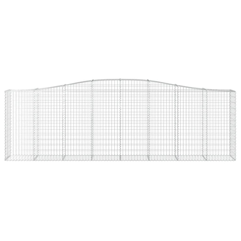 vidaXL 4 db íves horganyzott vas gabion kosár 400x50x120/140 cm