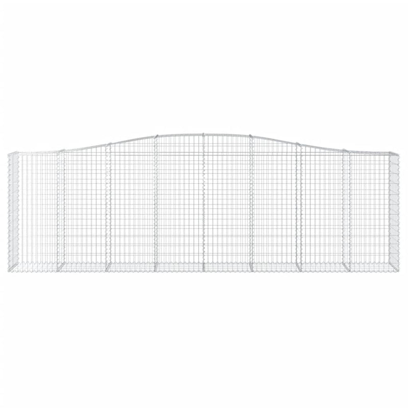 vidaXL 15 db íves horganyzott vas gabion kosár 400x50x120/140 cm