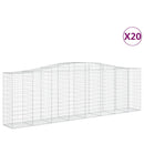 vidaXL 20 db íves horganyzott vas gabion kosár 400x50x120/140 cm