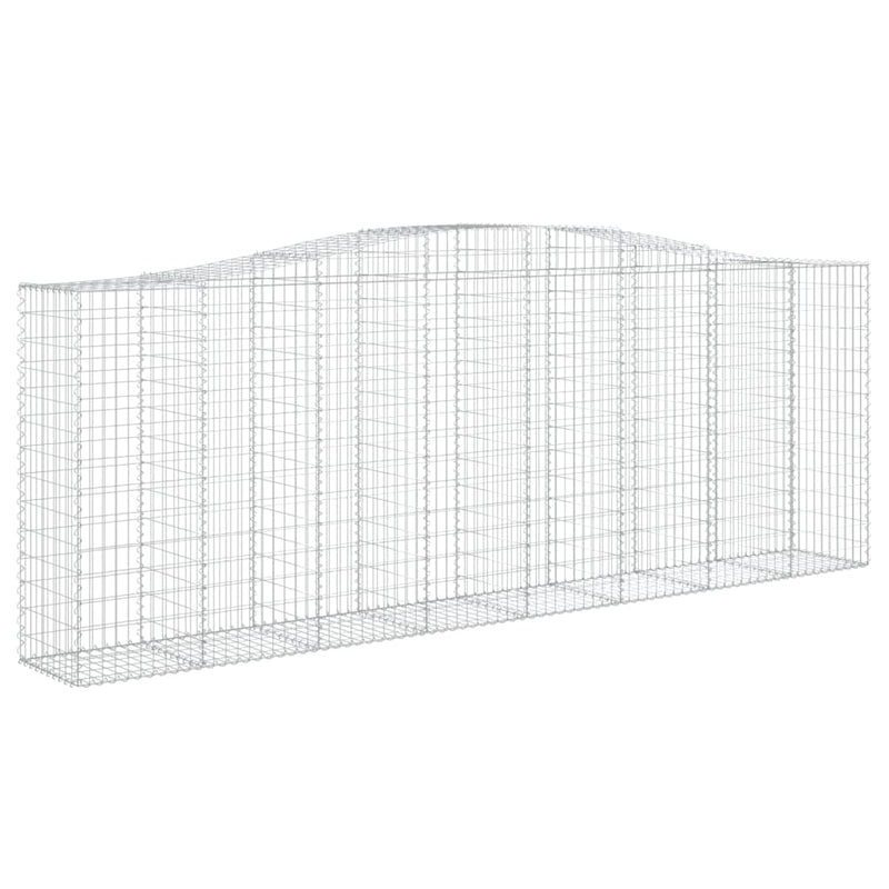 vidaXL 2 db íves horganyzott vas gabion kosár 400x50x140/160 cm