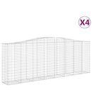 vidaXL 4 db íves horganyzott vas gabion kosár 400x50x140/160 cm