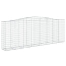 vidaXL 4 db íves horganyzott vas gabion kosár 400x50x140/160 cm