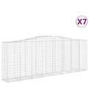 vidaXL 7 db íves horganyzott vas gabion kosár 400x50x140/160 cm